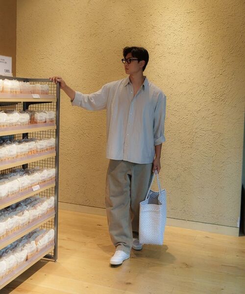 PRAIRIE(KR)(プレーリー)の「シルキー ストライプ シャツ (ライトグリーン)(シャツ/ブラウス・メンズ・ライトグリーン・LARGE/MEDIUM)」の14枚目の写真
