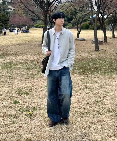 PRAIRIE(KR)(プレーリー)の「シルキー ストライプ シャツ (ライトグリーン)(シャツ/ブラウス・メンズ・ライトグリーン・LARGE/MEDIUM)」の17枚目の写真