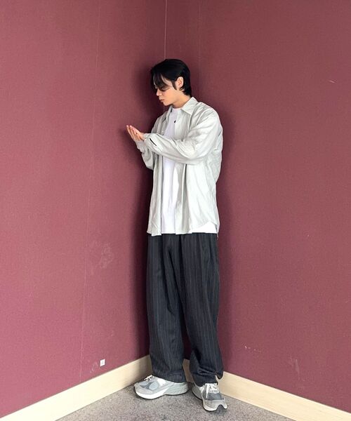 PRAIRIE(KR)(プレーリー)の「シルキー ストライプ シャツ (ライトグリーン)(シャツ/ブラウス・メンズ・ライトグリーン・LARGE/MEDIUM)」の19枚目の写真