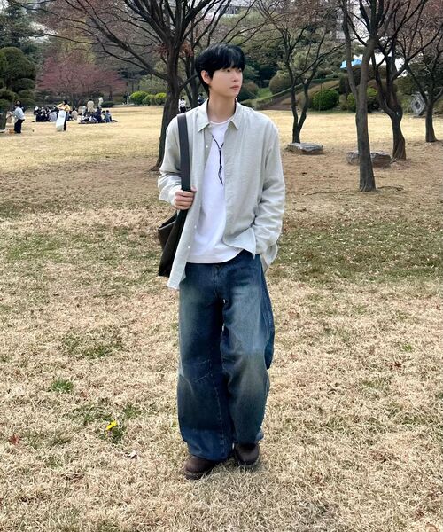 PRAIRIE(KR)(プレーリー)の「シルキー ストライプ シャツ (ライトグリーン)(シャツ/ブラウス・メンズ・ライトグリーン・LARGE/MEDIUM)」の20枚目の写真
