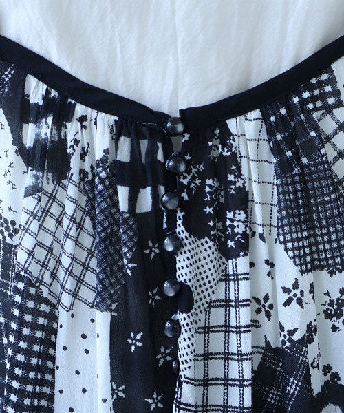 bulle de savon(ビュルデサボン)の「△patchwork プリント ワンピース(ワンピース・レディース・ブラック・FREE)」の22枚目の写真
