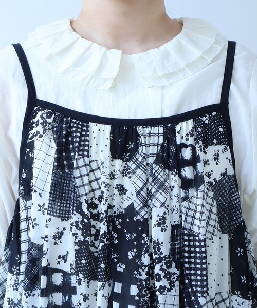 bulle de savon(ビュルデサボン)の「△patchwork プリント ワンピース(ワンピース・レディース・ブラック・FREE)」の18枚目の写真