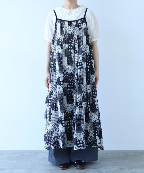 bulle de savon(ビュルデサボン)の「△patchwork プリント ワンピース(ワンピース・レディース・ブラック・FREE)」の15枚目の写真
