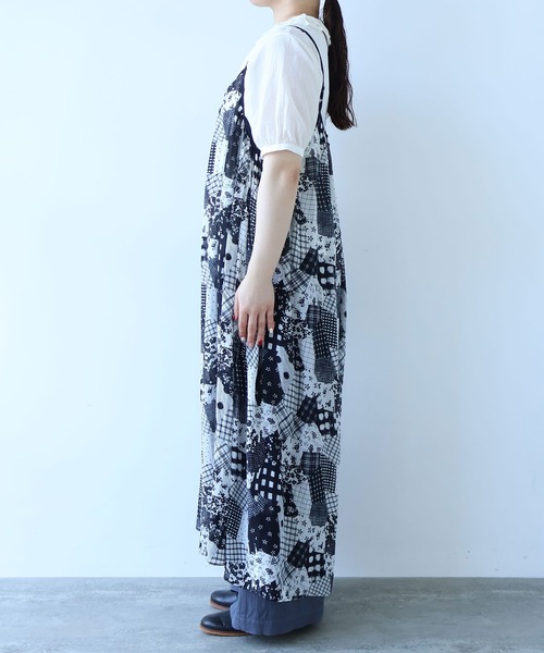 bulle de savon(ビュルデサボン)の「△patchwork プリント ワンピース(ワンピース・レディース・ブラック・FREE)」の16枚目の写真