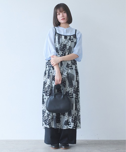 bulle de savon(ビュルデサボン)の「△patchwork プリント ワンピース(ワンピース・レディース・ブラック・FREE)」の5枚目の写真
