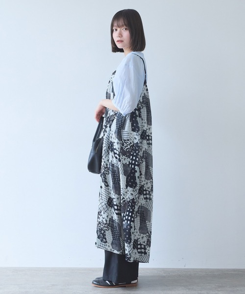 bulle de savon(ビュルデサボン)の「△patchwork プリント ワンピース(ワンピース・レディース・ブラック・FREE)」の13枚目の写真