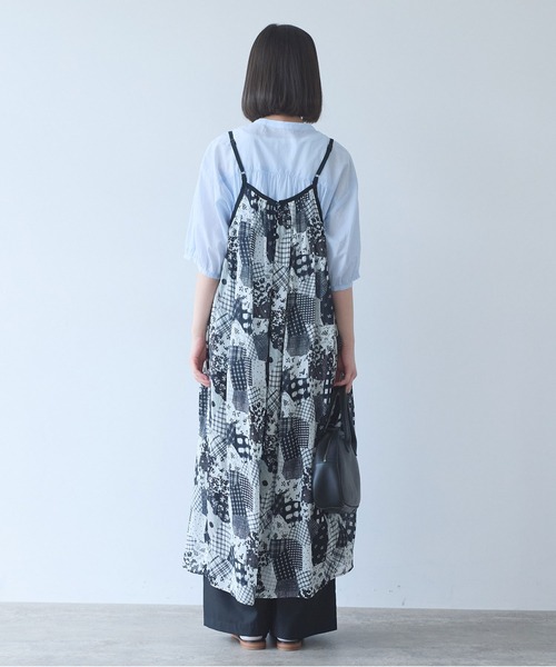 bulle de savon(ビュルデサボン)の「△patchwork プリント ワンピース(ワンピース・レディース・ブラック・FREE)」の14枚目の写真