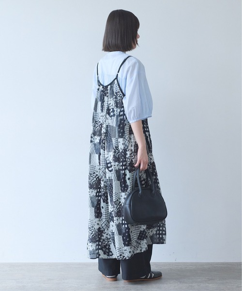 bulle de savon(ビュルデサボン)の「△patchwork プリント ワンピース(ワンピース・レディース・ブラック・FREE)」の8枚目の写真