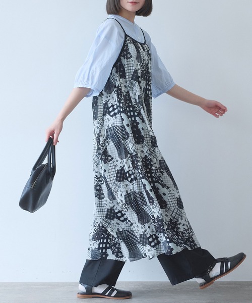 bulle de savon(ビュルデサボン)の「△patchwork プリント ワンピース(ワンピース・レディース・ブラック・FREE)」の9枚目の写真