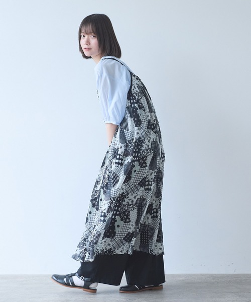 bulle de savon(ビュルデサボン)の「△patchwork プリント ワンピース(ワンピース・レディース・ブラック・FREE)」の11枚目の写真