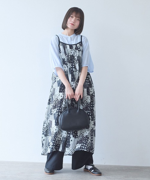 bulle de savon(ビュルデサボン)の「△patchwork プリント ワンピース(ワンピース・レディース・ブラック・FREE)」の12枚目の写真