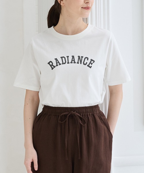 Honeys(ハニーズ)の「【UVカット】ロゴプリントTシャツ(Tシャツ/カットソー・レディース・ライトグリーン/オートミール/スミクロ/ピンク系その他/オフホワイト・L/LL/M/S)」の1枚目の写真