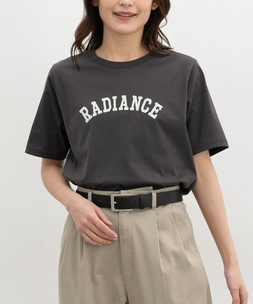 Honeys(ハニーズ)の「【UVカット】ロゴプリントTシャツ(Tシャツ/カットソー・レディース・ライトグリーン/オートミール/スミクロ/ピンク系その他/オフホワイト・L/LL/M/S)」の3枚目の写真