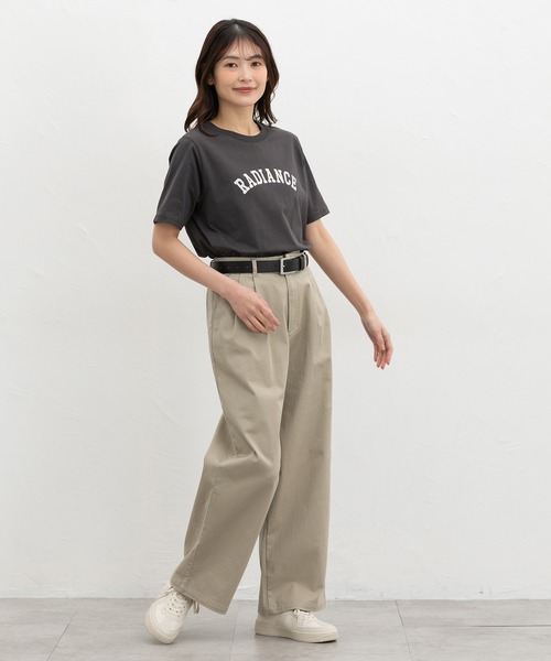 Honeys(ハニーズ)の「【UVカット】ロゴプリントTシャツ(Tシャツ/カットソー・レディース・ライトグリーン/オートミール/スミクロ/ピンク系その他/オフホワイト・L/LL/M/S)」の13枚目の写真