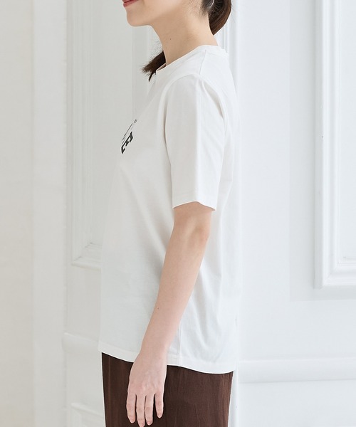 Honeys(ハニーズ)の「【UVカット】ロゴプリントTシャツ(Tシャツ/カットソー・レディース・ライトグリーン/オートミール/スミクロ/ピンク系その他/オフホワイト・L/LL/M/S)」の6枚目の写真