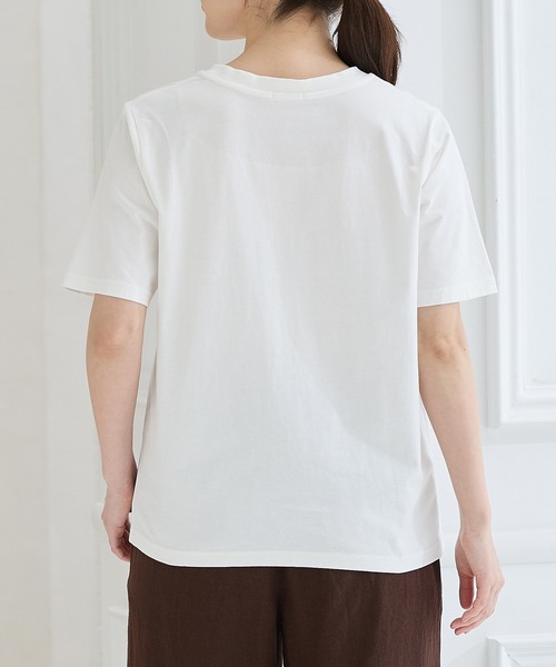 Honeys(ハニーズ)の「【UVカット】ロゴプリントTシャツ(Tシャツ/カットソー・レディース・ライトグリーン/オートミール/スミクロ/ピンク系その他/オフホワイト・L/LL/M/S)」の7枚目の写真
