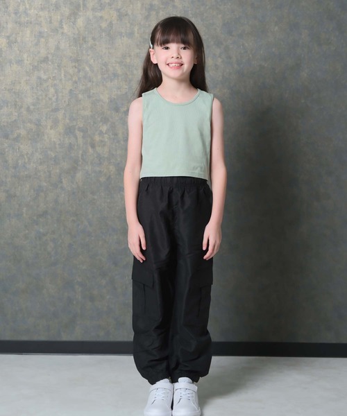 SHISKY(シスキー)の「クロップド 短丈 チビT タンクトップ(226-04)(タンクトップ・キッズ・チャコール/ミント/オレンジ/ネイビー/パープル/ブラック/杢グレー/オフホワイト・150/160/110/120/130/140)」の12枚目の写真