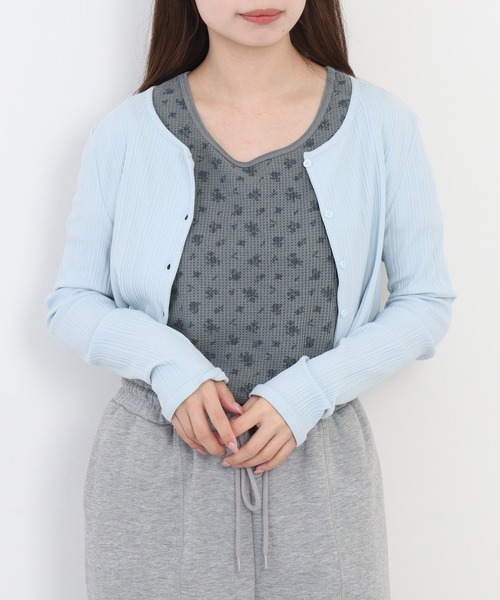 JEMORGAN(ジェーイーモーガン)の「JEMORGAN ワッフル花柄ピグメント加工H/Sクルー(パック)(Tシャツ/カットソー・レディース・ブルー/グレー/イエロー・F)」の13枚目の写真