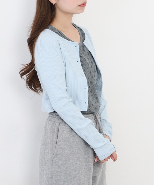 JEMORGAN(ジェーイーモーガン)の「JEMORGAN ワッフル花柄ピグメント加工H/Sクルー(パック)(Tシャツ/カットソー・レディース・ブルー/グレー/イエロー・F)」の16枚目の写真