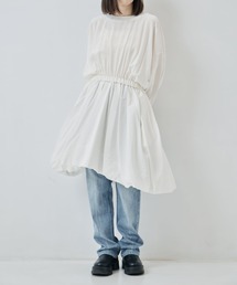 08sircus（ゼロエイトサーカス）の「[08sircus/ゼロハチサーカス]Modal silk gather mini dress（ワンピース）」