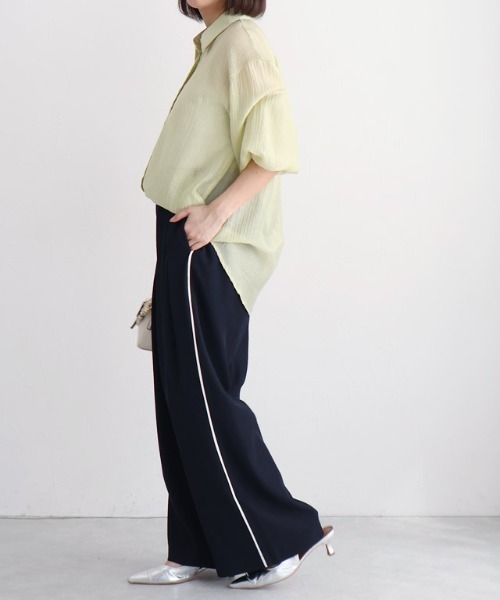 Pierrot(ピエロ)の「サイドラインタックワイドパンツ(その他パンツ・レディース・ネイビー/ベージュ系その他・M/PM)」の14枚目の写真