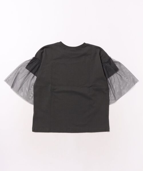 MARKEY'S（マーキーズ）の「【E.T.】別注 袖チュールTシャツ（Tシャツ/カットソー・キッズ・チャコール/ホワイト・100/150/120/110/90/140/130）」の14枚目の写真