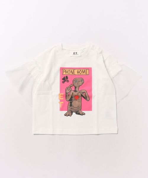 MARKEY'S（マーキーズ）の「【E.T.】別注 袖チュールTシャツ（Tシャツ/カットソー・キッズ・チャコール/ホワイト・100/150/120/110/90/140/130）」の12枚目の写真