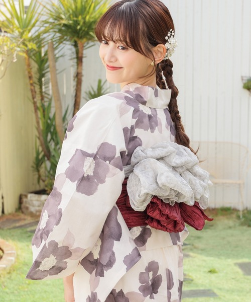 Honeys（ハニーズ）の「兵児帯（和装小物・レディース・ベージュ/ピンク/アイボリー/グレイッシュベージュ/ブルー・F）」の14枚目の写真