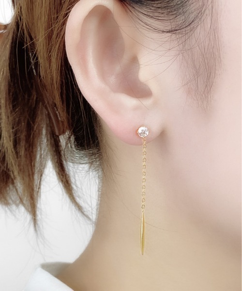 VIBGYOR(ヴィブジョー)の「aliru/CZロングチェーンステンレスピアス(ピアス(両耳用)・レディース・シルバー/ゴールド・FREE)」の13枚目の写真