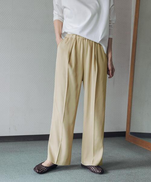 URBAN RESEARCH DOORS(アーバンリサーチドアーズ)の「トロミタックギャザーパンツ(その他パンツ・レディース・ベージュ/ブラック・FREE)」の14枚目の写真