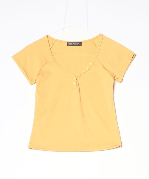 FREE STYLISTS(フリー スタイリスト)の「襟ボタン半袖Tシャツ(Tシャツ/カットソー・レディース・イエロー/ダークブルー/ピンク/ホワイト・L/M/S/XL)」の17枚目の写真
