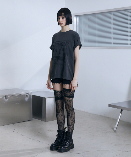 VOONT(ブント)の「Horse Graphic Roll-Up T-Shirt (CHARCOAL)(Tシャツ/カットソー・レディース・チャコールグレー・OS)」の7枚目の写真
