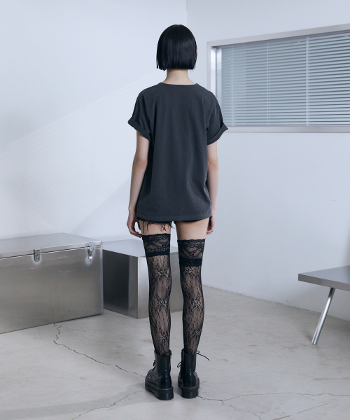 VOONT(ブント)の「Horse Graphic Roll-Up T-Shirt (CHARCOAL)(Tシャツ/カットソー・レディース・チャコールグレー・OS)」の8枚目の写真