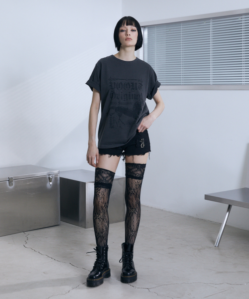 VOONT(ブント)の「Horse Graphic Roll-Up T-Shirt (CHARCOAL)(Tシャツ/カットソー・レディース・チャコールグレー・OS)」の9枚目の写真