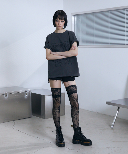 VOONT(ブント)の「Horse Graphic Roll-Up T-Shirt (CHARCOAL)(Tシャツ/カットソー・レディース・チャコールグレー・OS)」の11枚目の写真