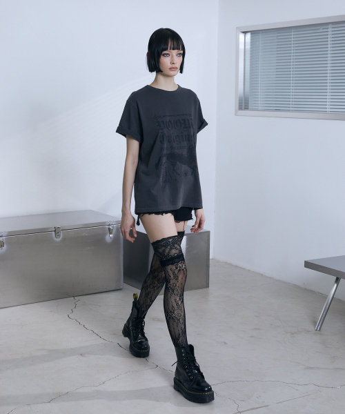 VOONT(ブント)の「Horse Graphic Roll-Up T-Shirt (CHARCOAL)(Tシャツ/カットソー・レディース・チャコールグレー・OS)」の12枚目の写真