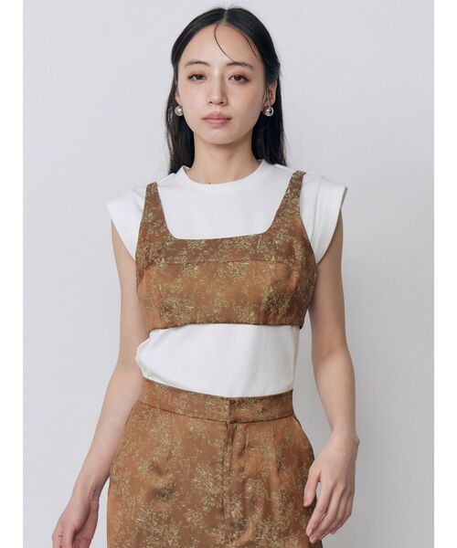 MURUA(ムルーア)の「ジャカードバックベルトビスチェ 夏服(その他トップス・レディース・マスタード/ブラウン・FREE)」の7枚目の写真