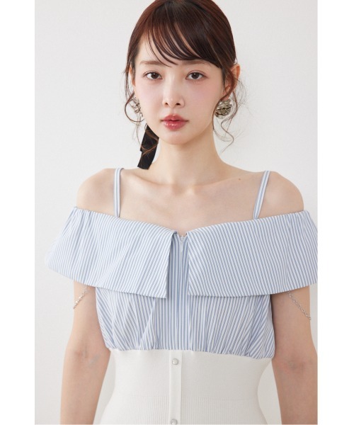 rienda(リエンダ)の「2WAYフロントジップビッグカラータイトニットワンピース 春服 夏服(ワンピース・レディース・ブラック/ホワイト/ライム・FREE)」の12枚目の写真