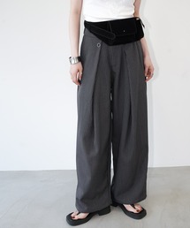 chuclla | ラップレイヤード ピンストライプワイドパンツ chw26s271(その他パンツ)