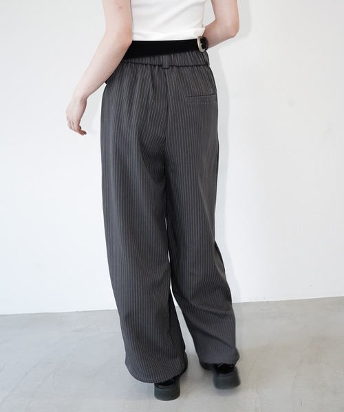 chuclla(チュクラ)の「ラップレイヤード ピンストライプワイドパンツ chw26s271(その他パンツ・レディース・ブラック・M/L/S)」の5枚目の写真