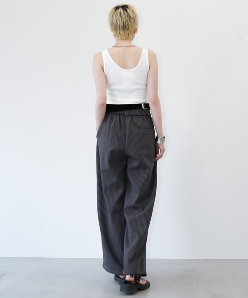 chuclla(チュクラ)の「ラップレイヤード ピンストライプワイドパンツ chw26s271(その他パンツ・レディース・ブラック・M/L/S)」の9枚目の写真