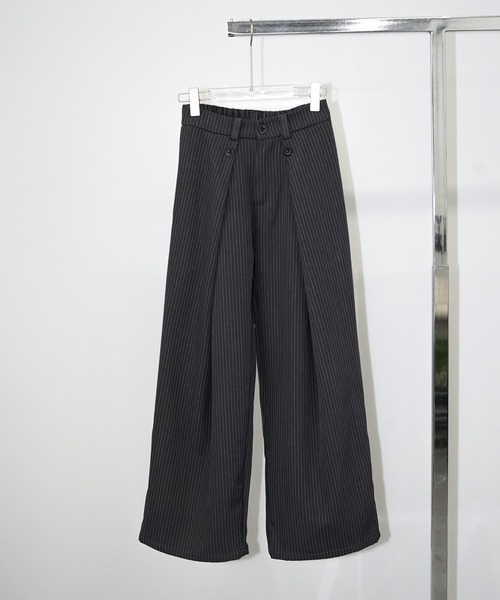 chuclla(チュクラ)の「ラップレイヤード ピンストライプワイドパンツ chw26s271(その他パンツ・レディース・ブラック・M/L/S)」の10枚目の写真
