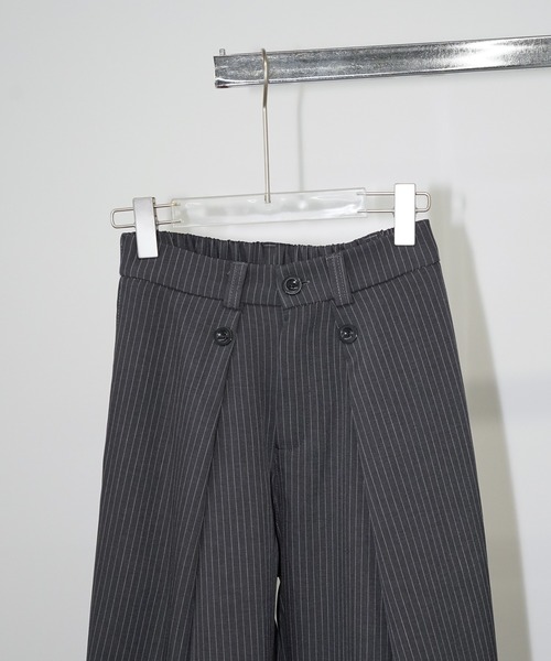 chuclla(チュクラ)の「ラップレイヤード ピンストライプワイドパンツ chw26s271(その他パンツ・レディース・ブラック・M/L/S)」の12枚目の写真