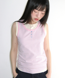 LAYERED BUTTON SLEEVELESS PINK
