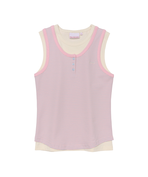 AMESWORLDWIDE(アメスワールドワイド)の「LAYERED BUTTON SLEEVELESS PINK(Tシャツ/カットソー・レディース・その他・FREE)」の7枚目の写真