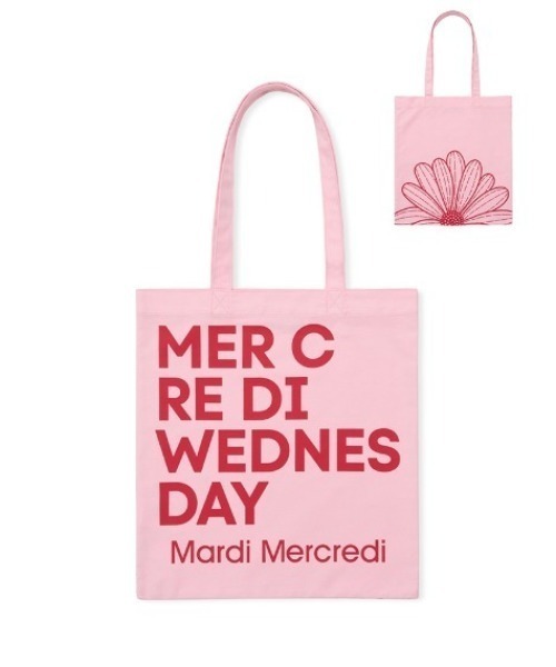Mardi Mercredi(マルディメクルディ)の「CANVAS BAG FLOWER DU MERCREDI / キャンバスバッグ フラワー ドゥ メクルディ(トートバッグ・レディース・ライトピンク/グリーン/ブルー/クリーム/ミント・FREE)」の5枚目の写真