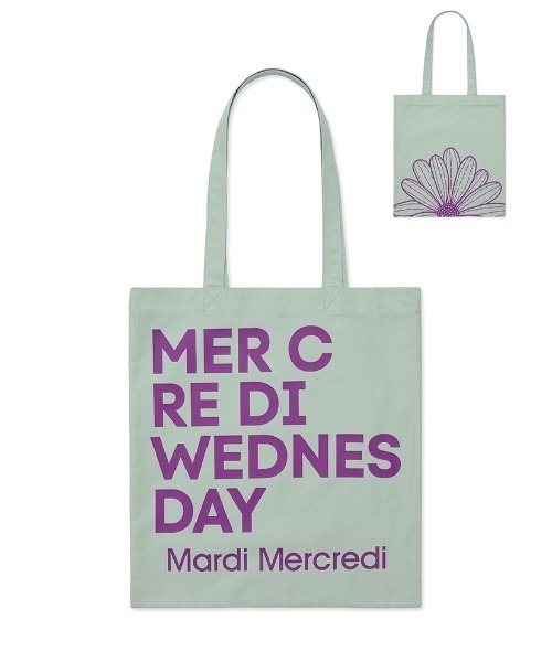 Mardi Mercredi(マルディメクルディ)の「CANVAS BAG FLOWER DU MERCREDI / キャンバスバッグ フラワー ドゥ メクルディ(トートバッグ・レディース・ライトピンク/グリーン/ブルー/クリーム/ミント・FREE)」の3枚目の写真