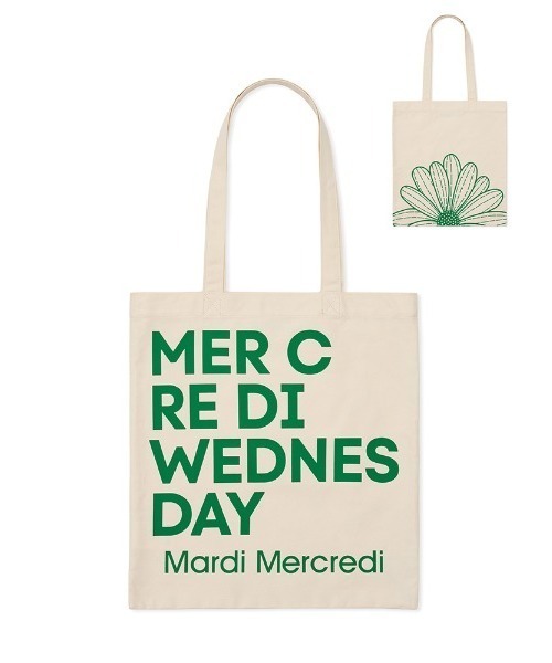 Mardi Mercredi(マルディメクルディ)の「CANVAS BAG FLOWER DU MERCREDI / キャンバスバッグ フラワー ドゥ メクルディ(トートバッグ・レディース・ライトピンク/グリーン/ブルー/クリーム/ミント・FREE)」の1枚目の写真