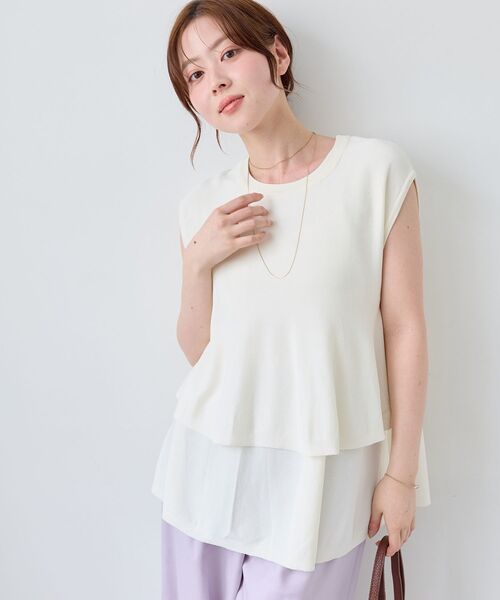 le.coeur blanc(ルクールブラン)の「《WEB限定アイテム》ティアードフリルニットプルオーバー(ニット/セーター・レディース・レッド/チャコールグレー/オフホワイト/ブラック・38)」の22枚目の写真