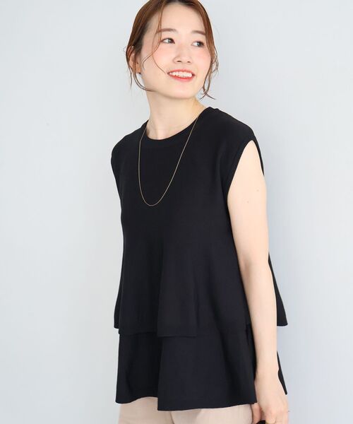 le.coeur blanc(ルクールブラン)の「《WEB限定アイテム》ティアードフリルニットプルオーバー(ニット/セーター・レディース・レッド/チャコールグレー/オフホワイト/ブラック・38)」の6枚目の写真